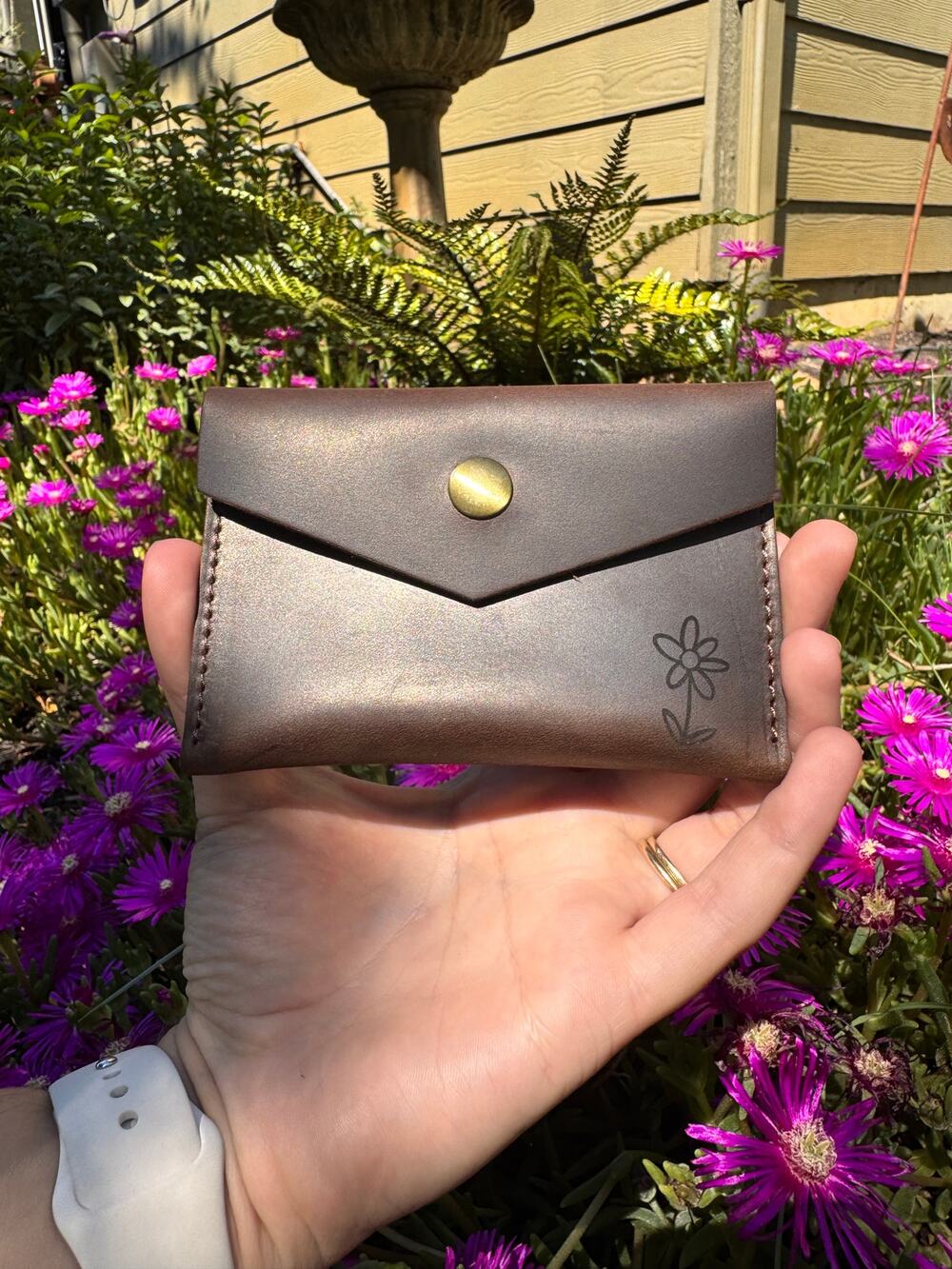 Genuine Leather Wallet  NEUTRAL BROWN Credit Card Holder Wallet NEW FAST SHIP